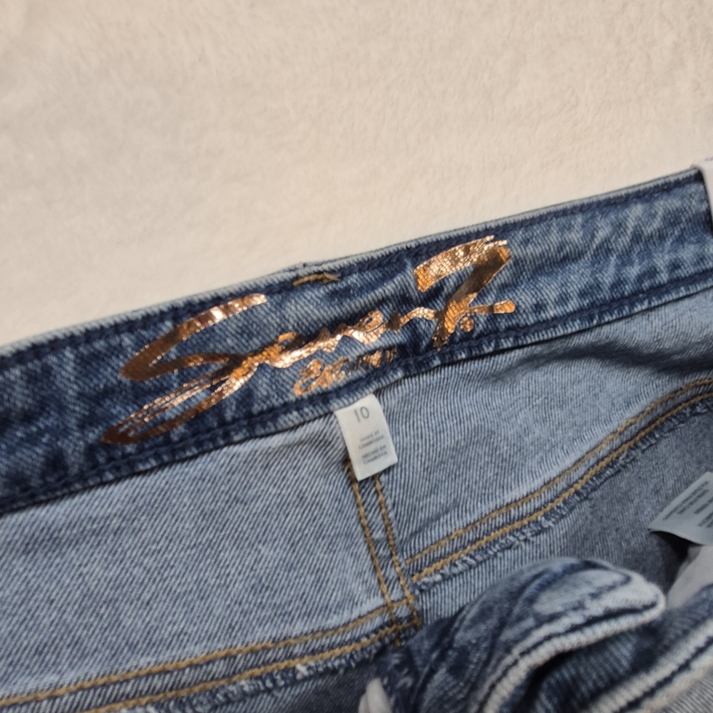 Seven7 Women's Flare Jeans - Distressed Blue - Picture 4 of 8